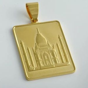Gold Temple Pendant Chain Necklace Prayer Church Allah